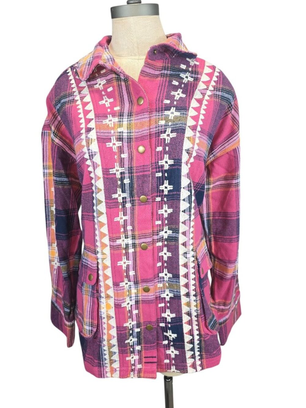 Free people Nordic Chill shirt jacket in a pink color women's size M